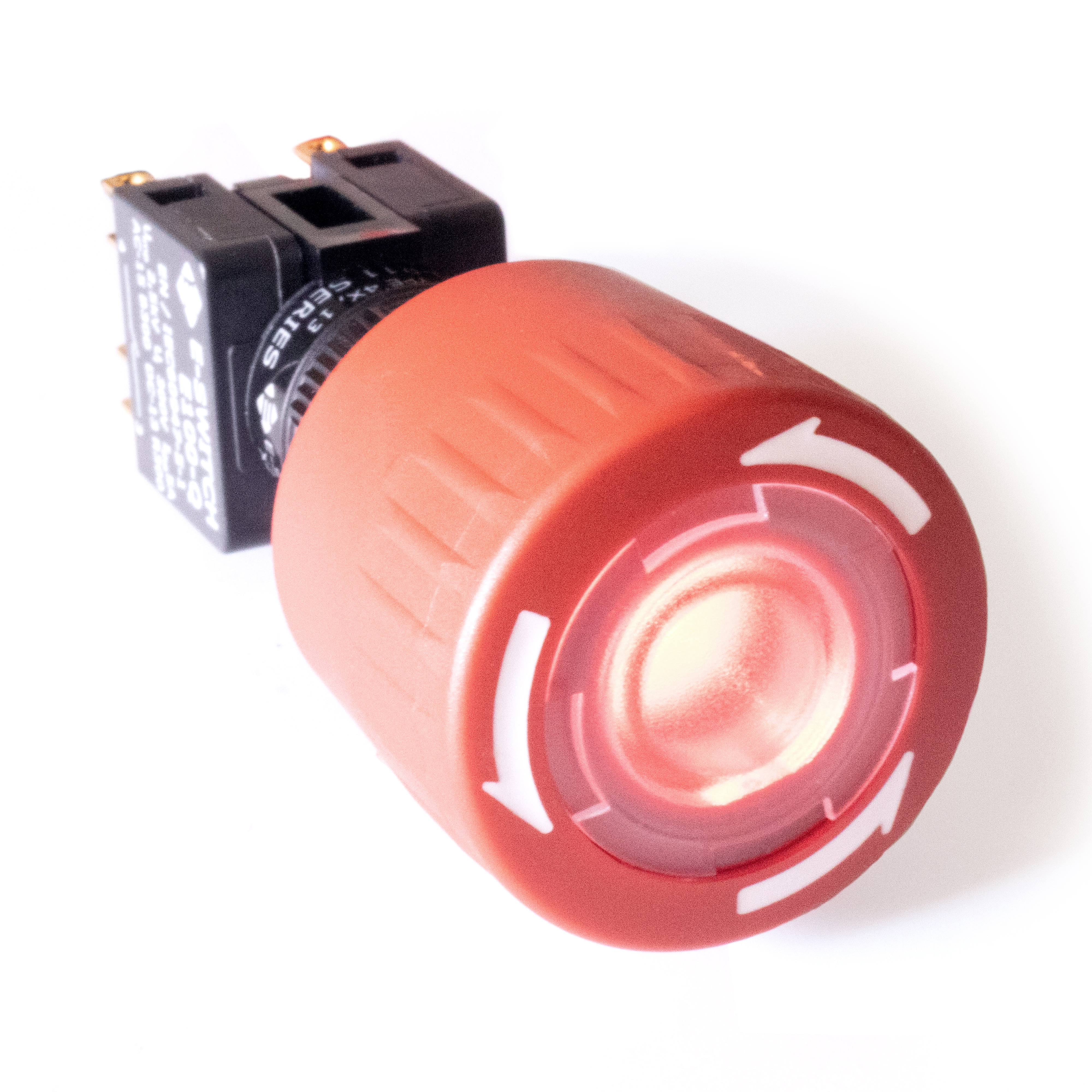 Interruptor de parada de emergência série E100, botão de pressão