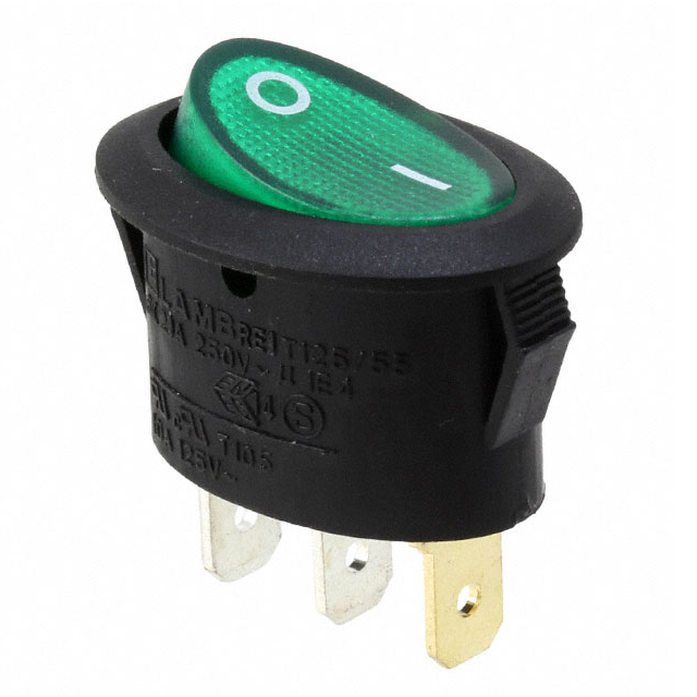 RE1 Series Oval, Illuminated, Power Rocker Switch