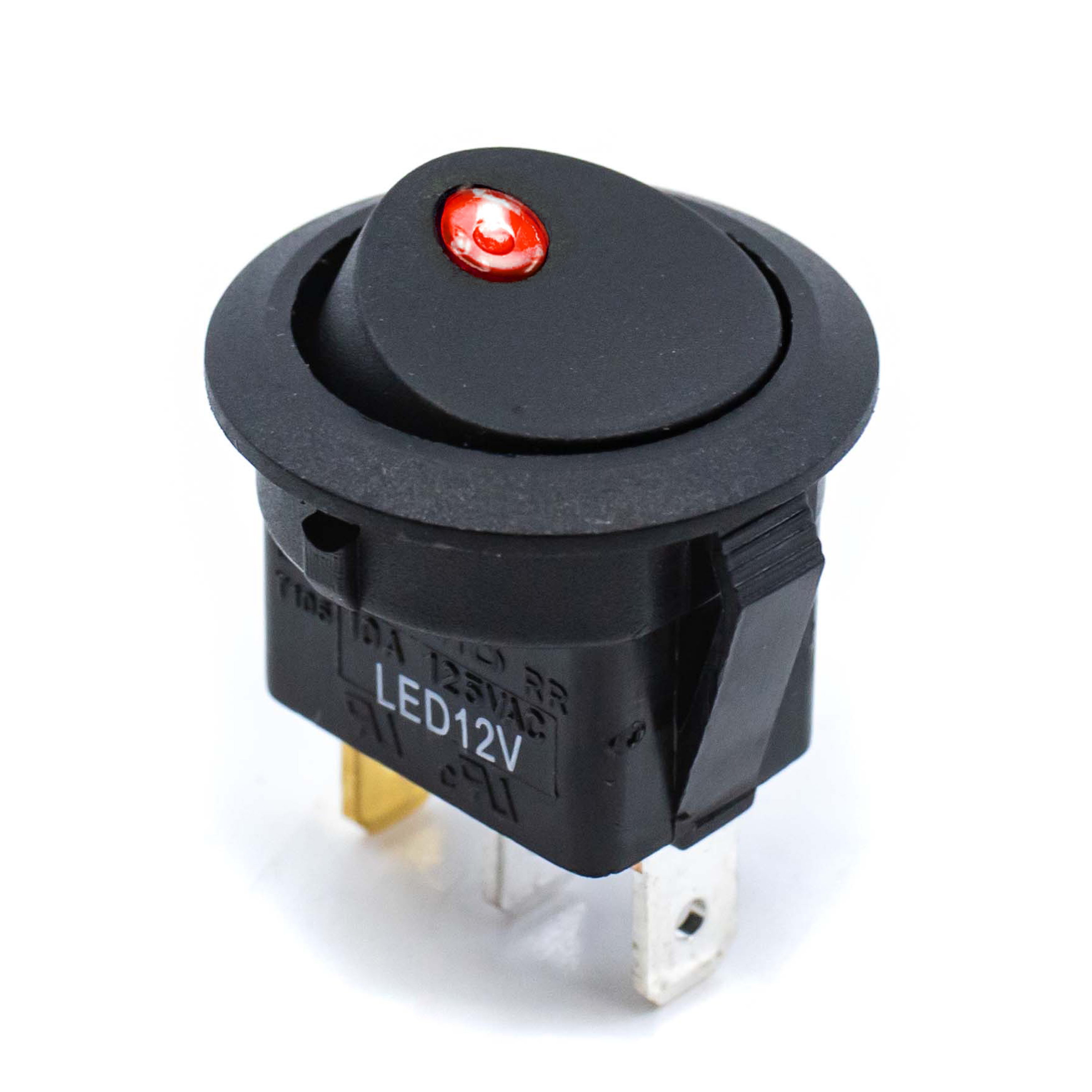 RR1-serie ronde, verlichte, power-tuimelschakelaar met PVC-kap