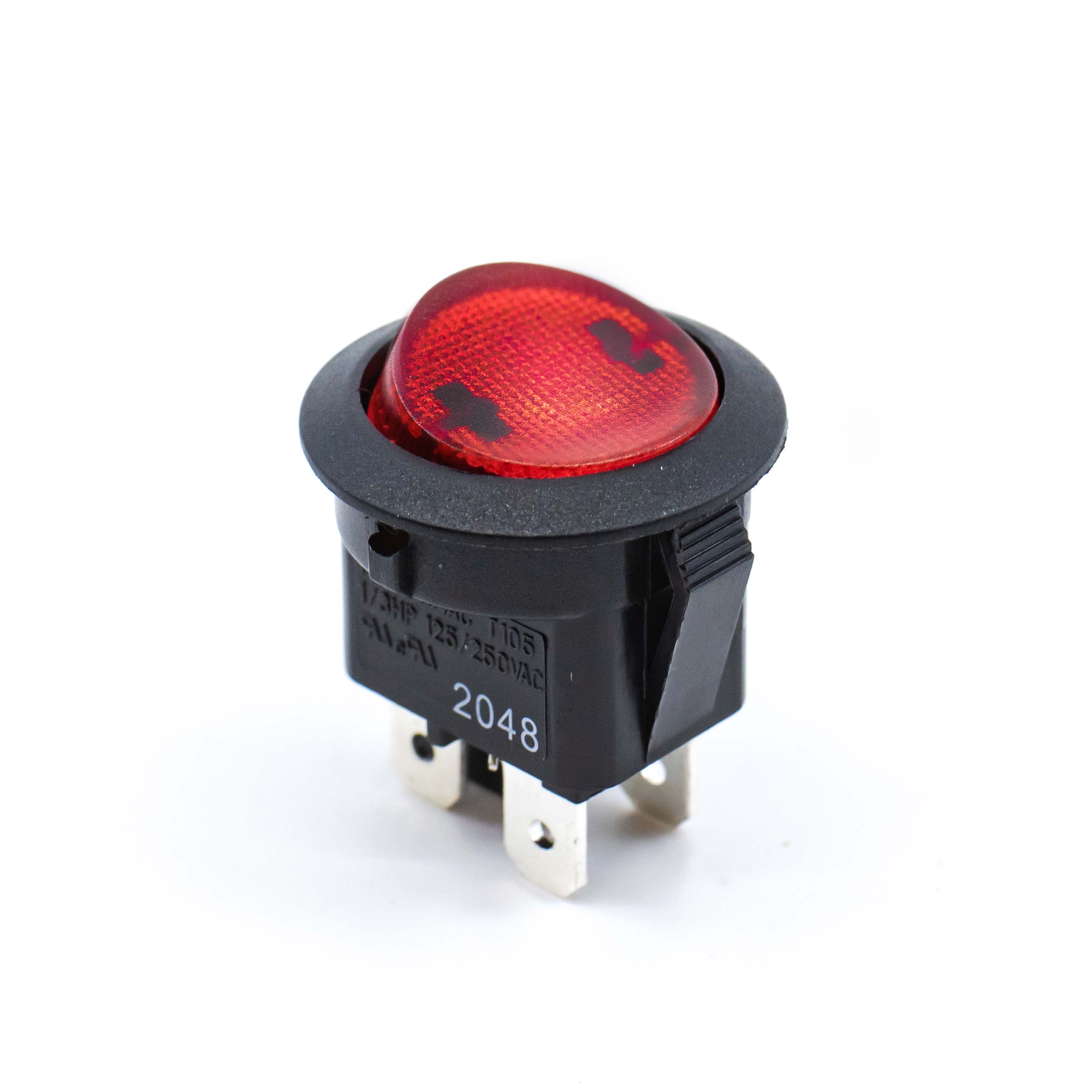 RR8 Series Round, Illuminated, Power Rocker Switch with PVC Cap